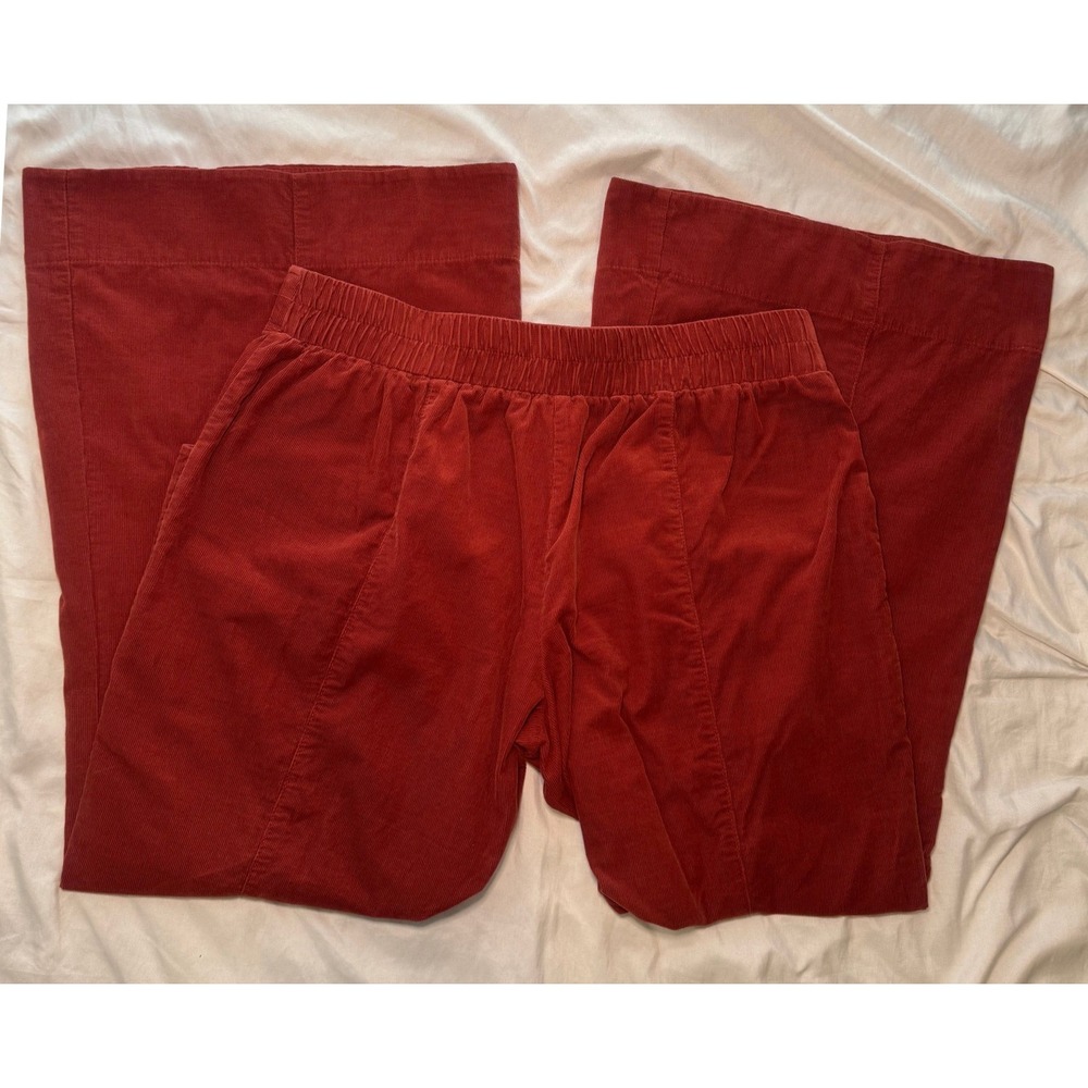 Ivy Jane Wide Leg Pants Womens Small Red Corduroy Pockets Boho Streetwear - Picture 2 of 6